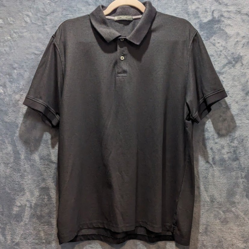 Member's Mark Mens Stretch Cotton Polo Shirt 2 Pack Black Coral Orange Large L - Picture 2 of 16